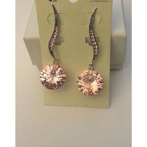 Gorgeous100 Facet Pink Crystal Dangle Earrings